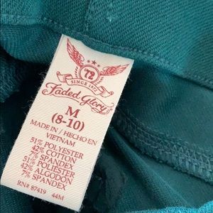 Faded Glory Pants - Green jeggings Faded Glory Pants - Green jeggings